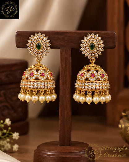 Emeralika diamond Jhumkas