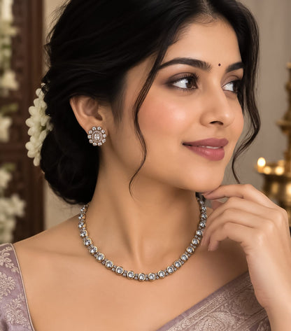 Victorian neckset with moissanite stones