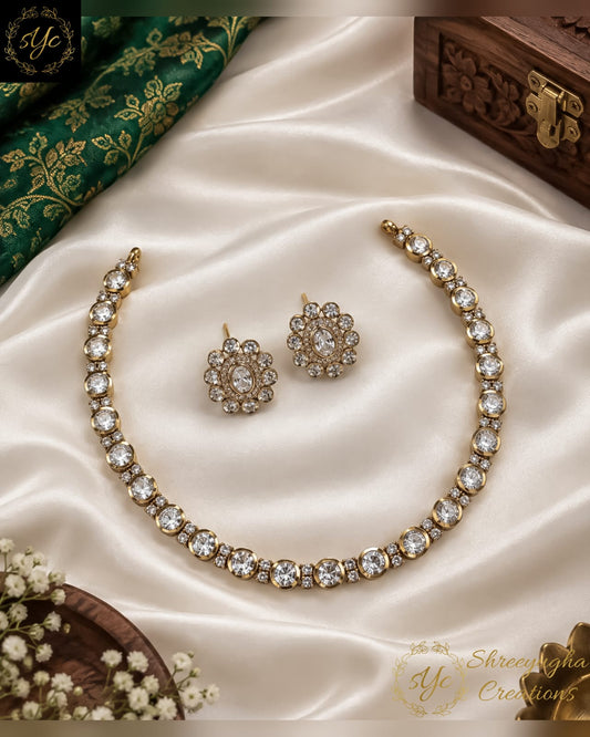 Victorian neckset with moissanite stones
