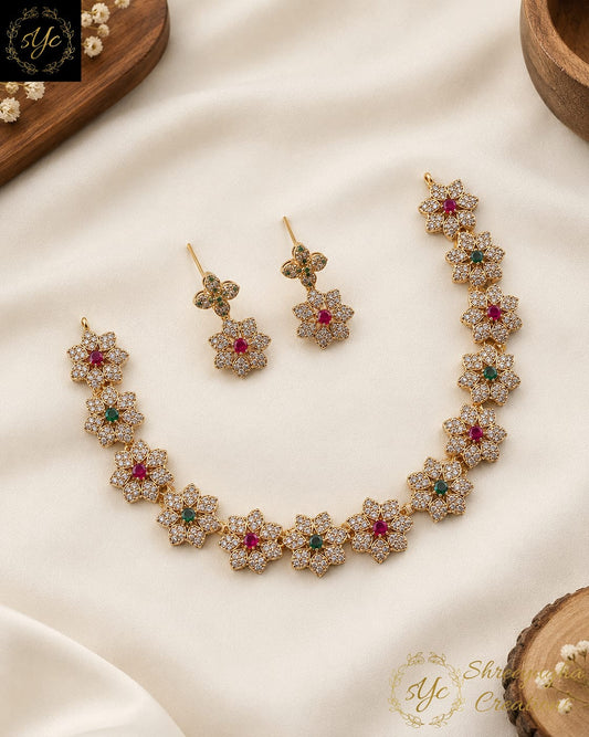 Best seller flower necklace & earrings