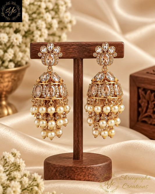 Bridal 👑 three layer jhumkas