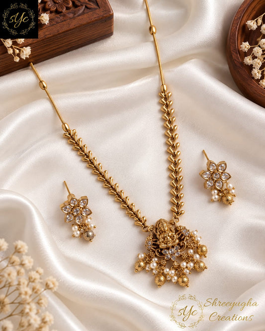 Elegant long Lakshmi neckset