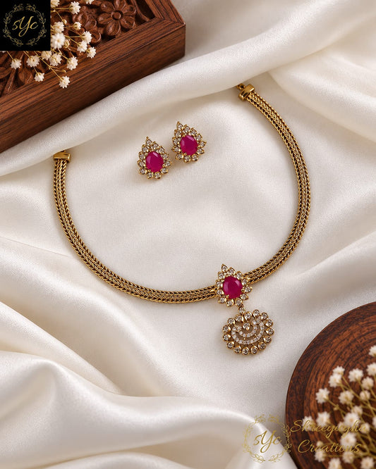 Premium Ruby & Diamond attigai