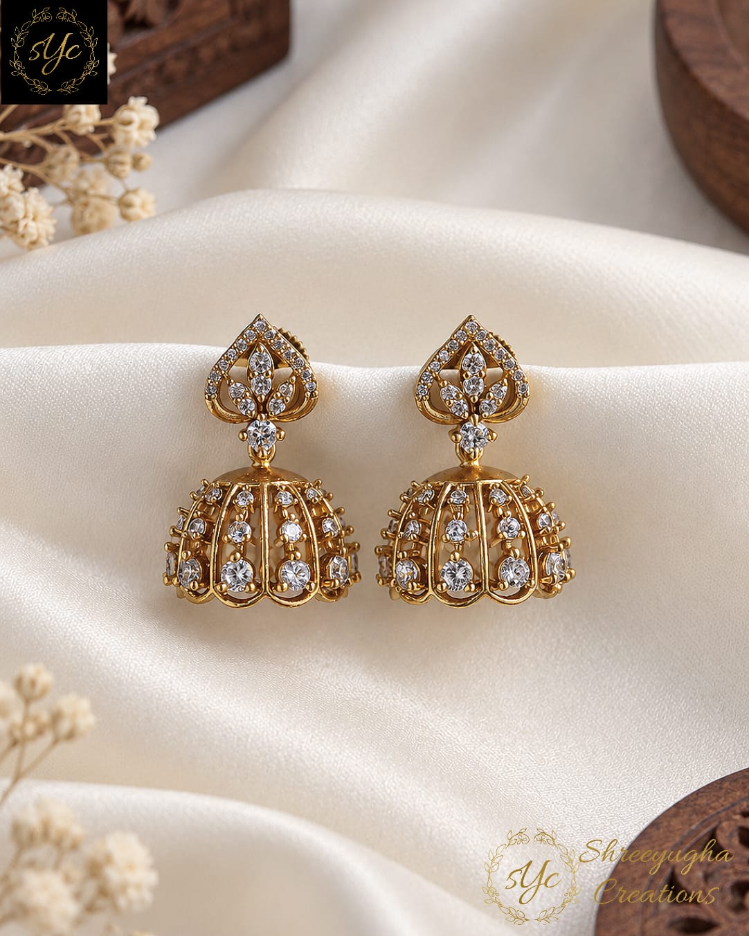 Vairamalar diamond jhumkas