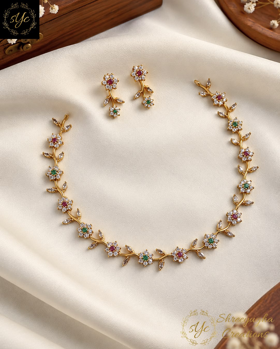 The Floral vine necklace set