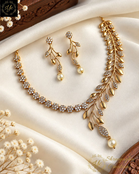 Swarna Leaf necklace set