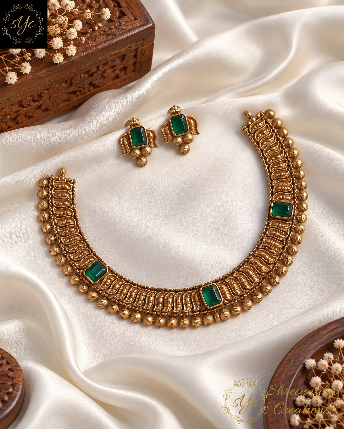 Premium quality antique gold neckset