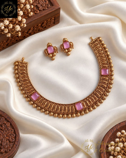 Premium quality antique gold neckset
