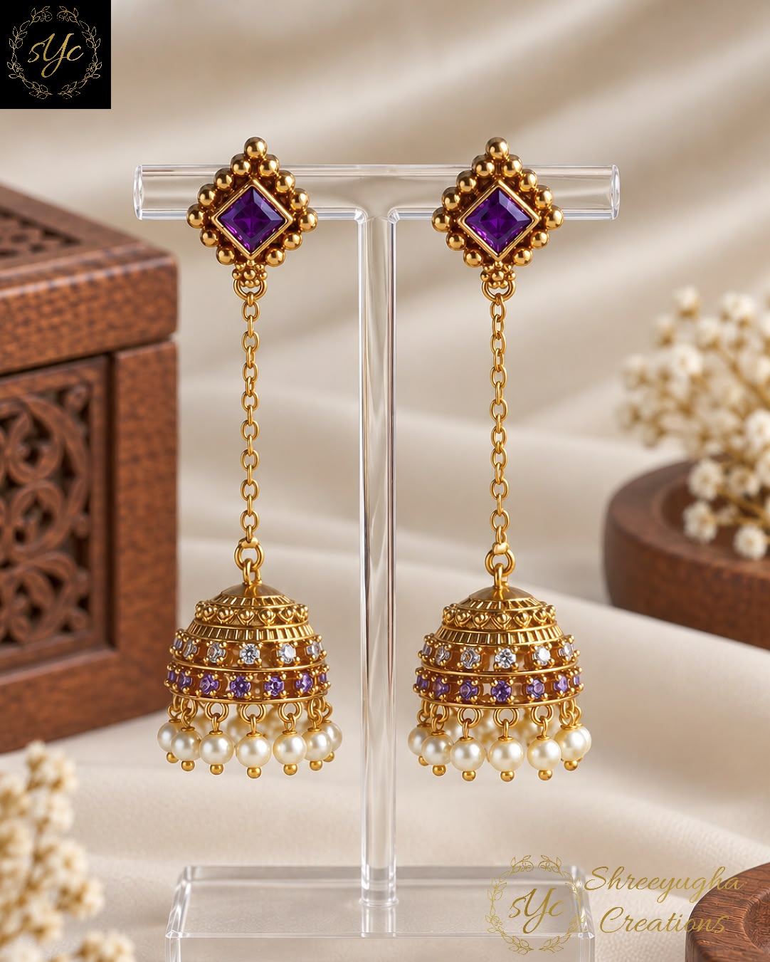 Nilaara Amethyst Jhumkas