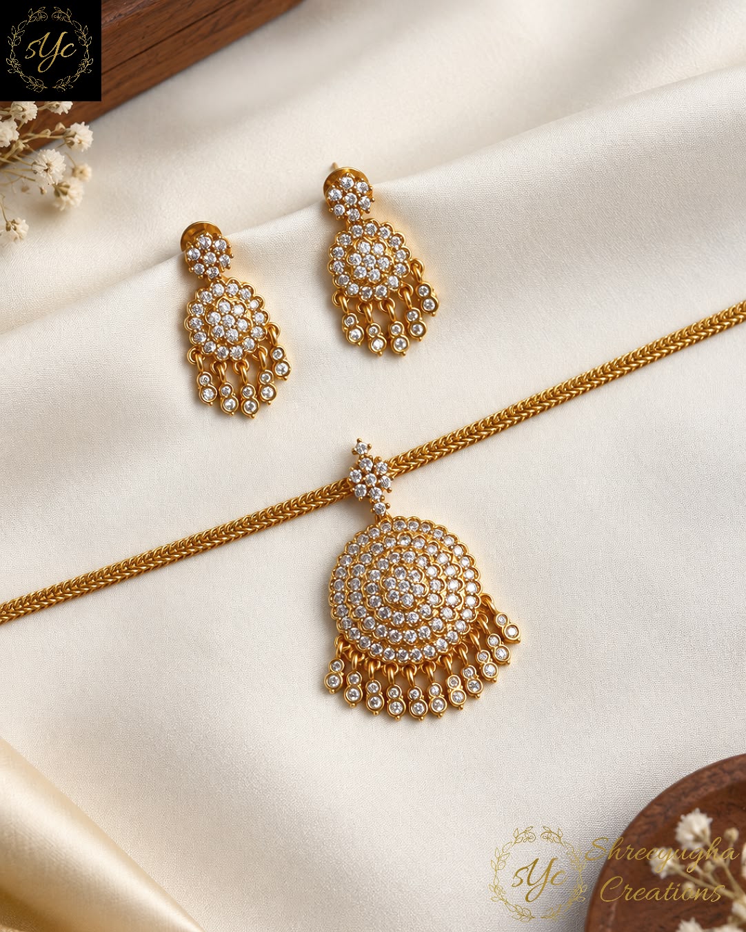 Ponmalar diamond necklace set