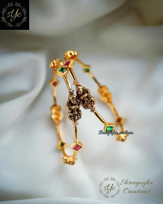 Antique gold lakshmi bangles