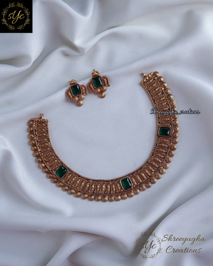 Premium quality antique gold neckset