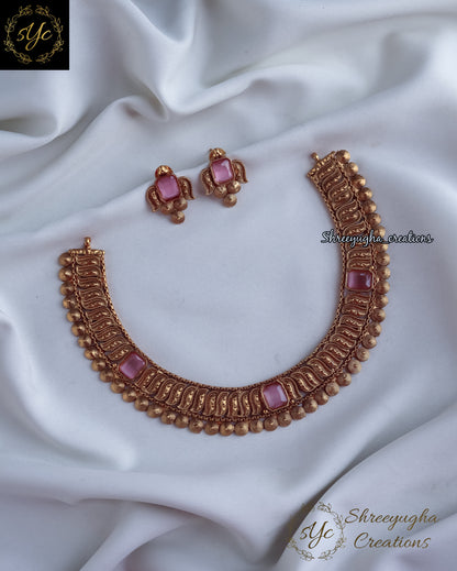 Premium quality antique gold neckset