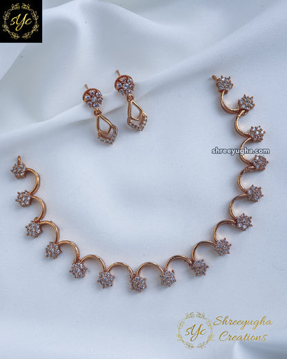 Pretty zirconia diamond neckset