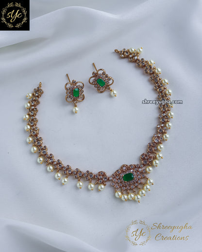 Dazzling zirconia diamond neckset