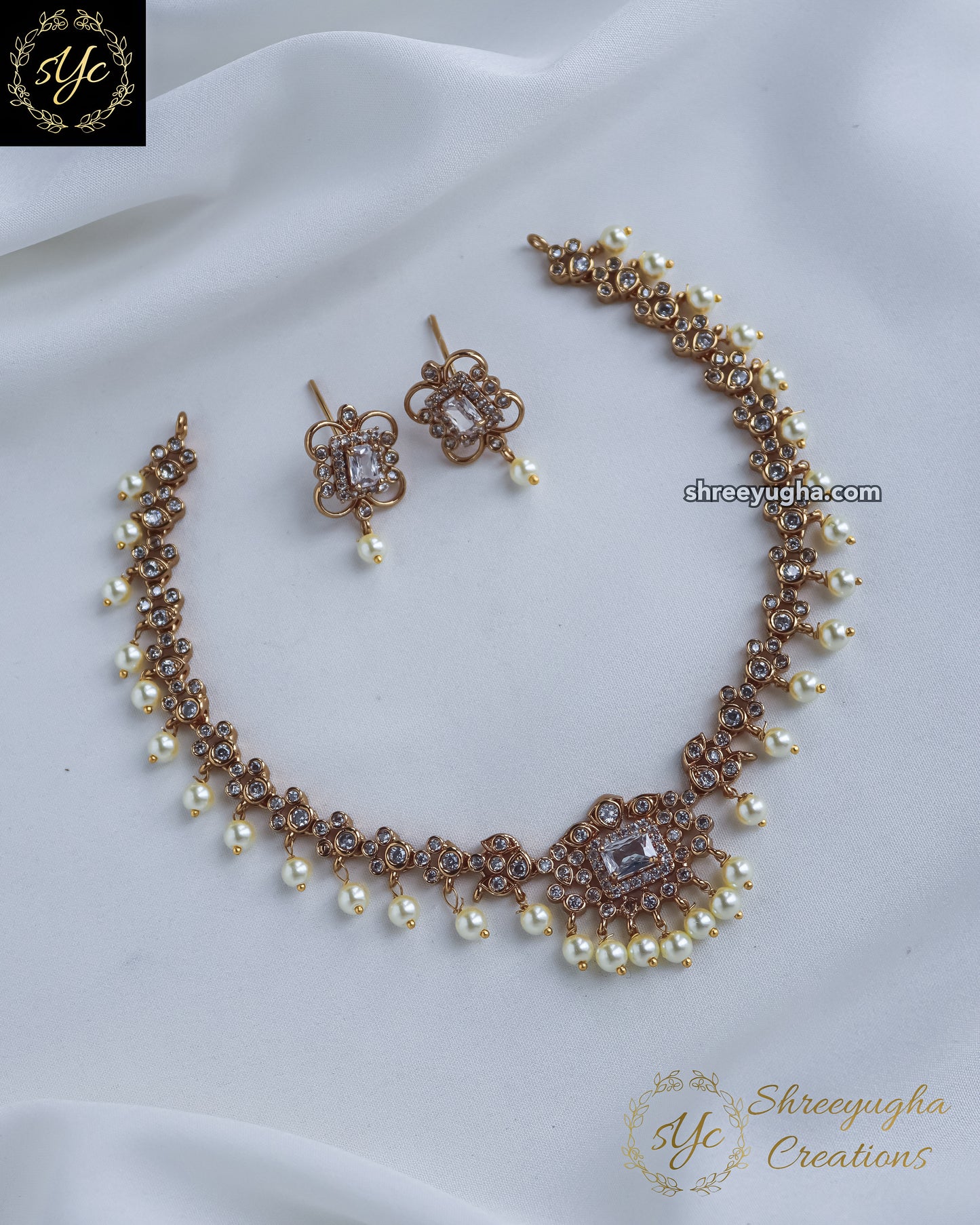 Dazzling zirconia diamond neckset