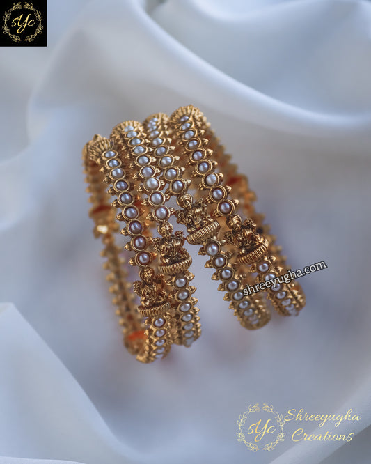 Lakshmi pearl bangles (Set of 4)