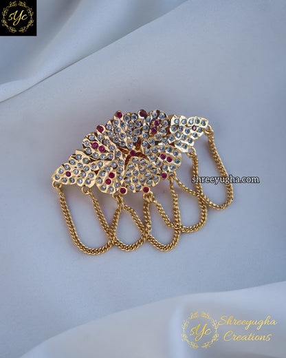 Impon hair clip with uncut diamond