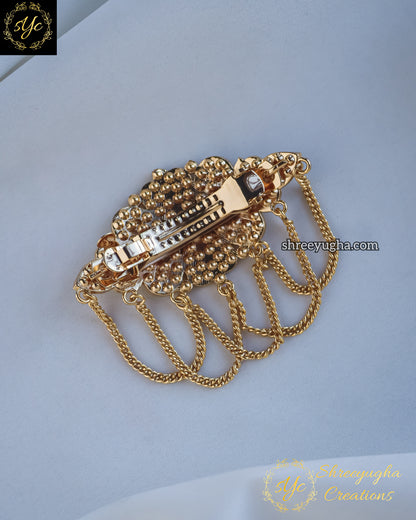 Impon hair clip with uncut diamond