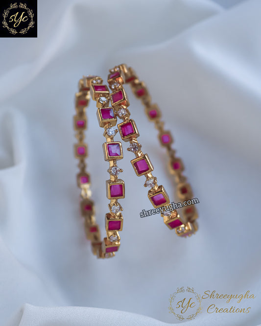 Beautiful square Ruby bangles