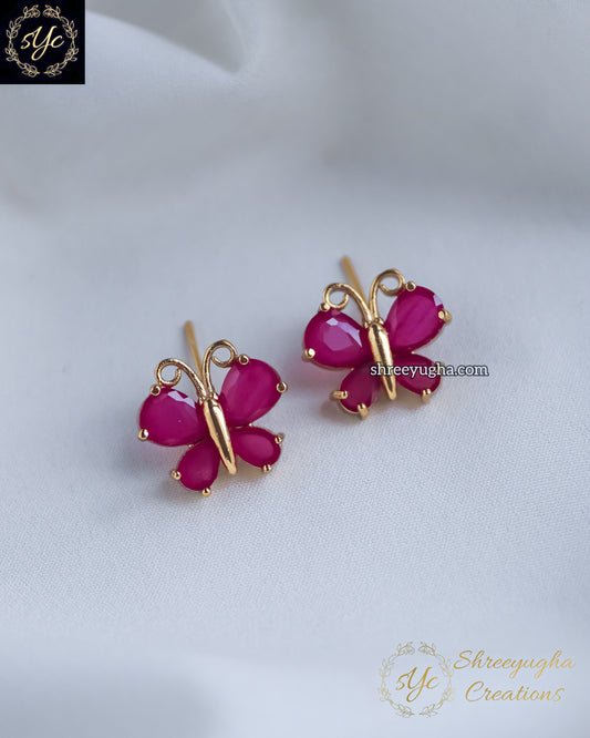 Dazzling butterfly stud earrings