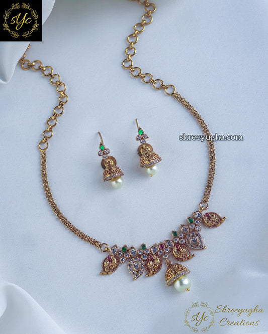 Premium peacock mango neckset