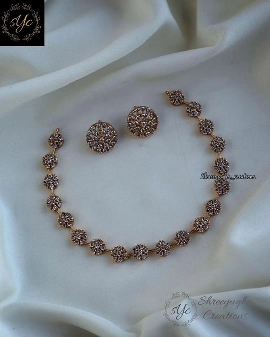 Premium zirconia diamond stone neckset